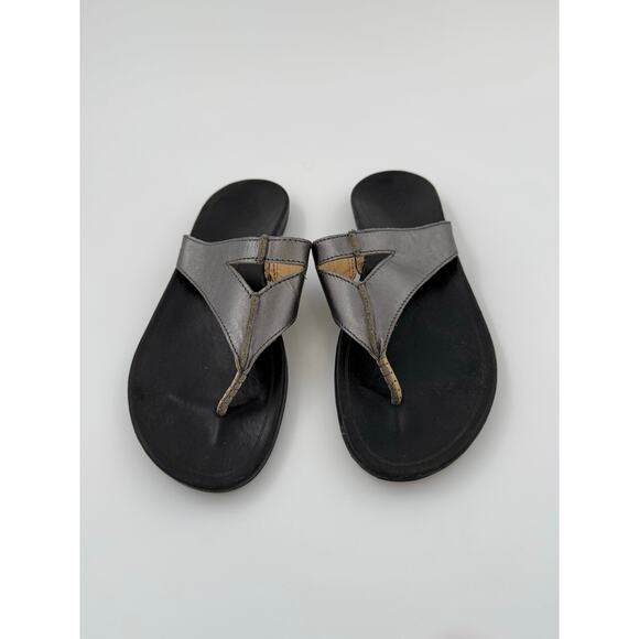 Olukai Ohana Leather Sandals – Pewter (Women’s Size 10) - Picture 1 of 4